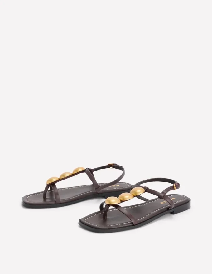 Disc Flat Sandals Dark Chocolate Disc Flat Sandals Dark Chocolate