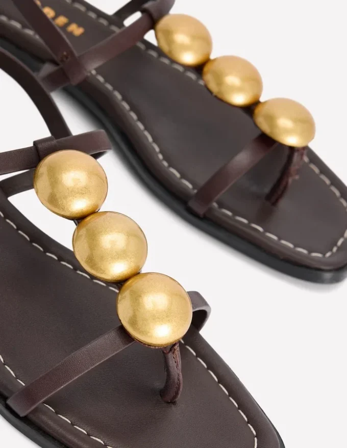 Disc Flat Sandals Dark Chocolate Disc Flat Sandals Dark Chocolate