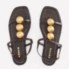 Disc Flat Sandals Dark Chocolate Disc Flat Sandals Dark Chocolate