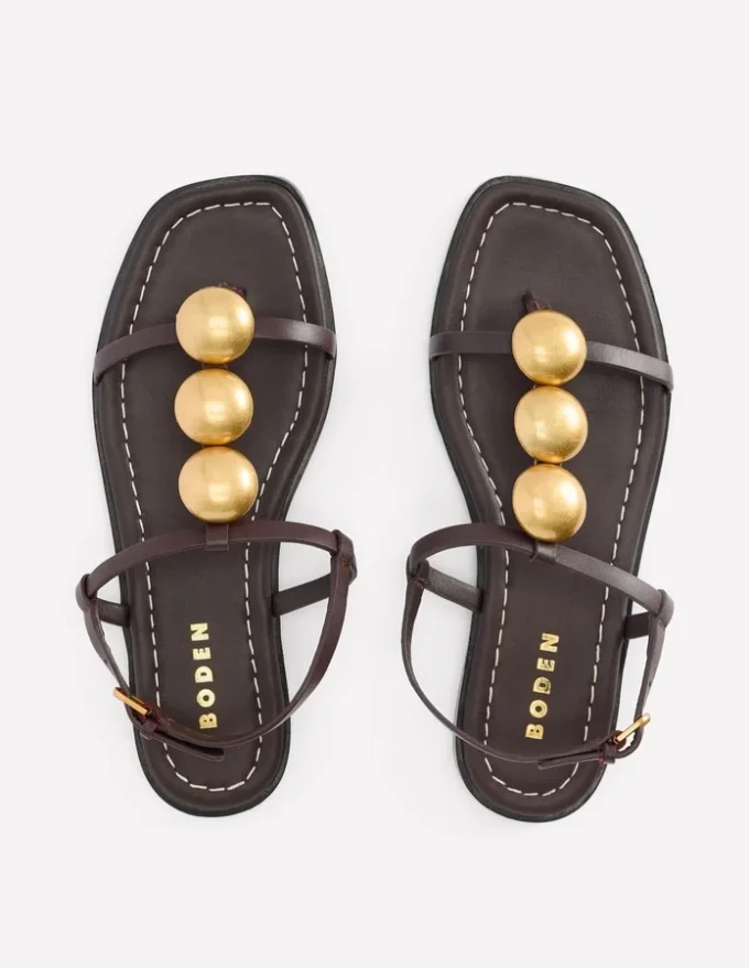 Disc Flat Sandals Dark Chocolate Disc Flat Sandals Dark Chocolate