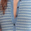 Dot Pointelle Cardigan Blue Stripe Dot Pointelle Cardigan Blue Stripe