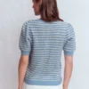 Dot Pointelle Cardigan Blue Stripe Dot Pointelle Cardigan Blue Stripe