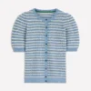 Dot Pointelle Cardigan Blue Stripe Dot Pointelle Cardigan Blue Stripe