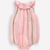 Double Cloth Bubble Romper Chalk Pink Multi Ric Rac Double Cloth Bubble Romper Chalk Pink Multi Ric Rac