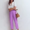 Double Cloth Crop Pants Amethyst Purple Double Cloth Crop Pants Amethyst Purple