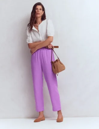 Double Cloth Crop Pants Amethyst Purple
