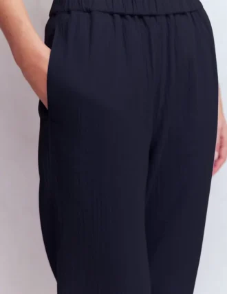 Double Cloth Crop Pants Navy