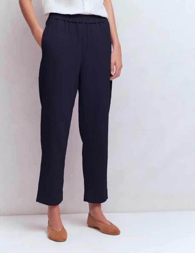 Double Cloth Crop Pants Navy Double Cloth Crop Pants Navy