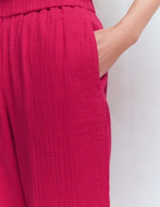 Double Cloth Crop Pants Pomegranate