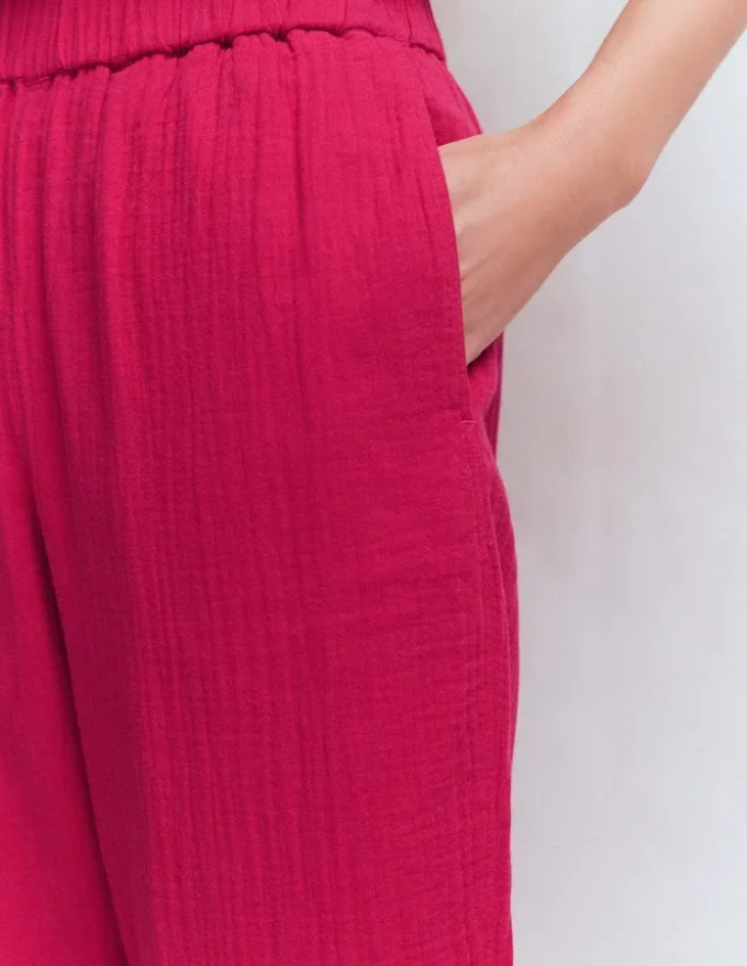 Double Cloth Crop Pants Pomegranate Double Cloth Crop Pants Pomegranate