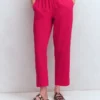 Double Cloth Crop Pants Pomegranate Double Cloth Crop Pants Pomegranate
