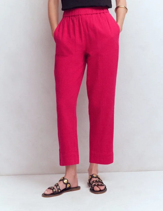 Double Cloth Crop Pants Pomegranate Double Cloth Crop Pants Pomegranate