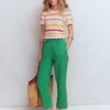 Double Cloth Crop Pants Shamrock Green Double Cloth Crop Pants Shamrock Green
