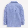 Double Cloth long Sleeve Shirt Blue Stripe and Gingham Double Cloth long Sleeve Shirt Blue Stripe and Gingham