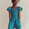 Double Cloth Playsuit Aurora Blue Stripe Double Cloth Playsuit Aurora Blue Stripe