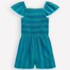 Double Cloth Playsuit Aurora Blue Stripe Double Cloth Playsuit Aurora Blue Stripe
