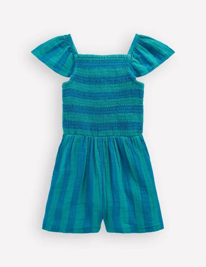 Double Cloth Playsuit Aurora Blue Stripe Double Cloth Playsuit Aurora Blue Stripe