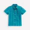 Double Cloth Shirt Green and Blue Stripe