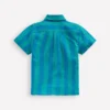 Double Cloth Shirt Green and Blue Stripe