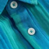 Double Cloth Shirt Green and Blue Stripe