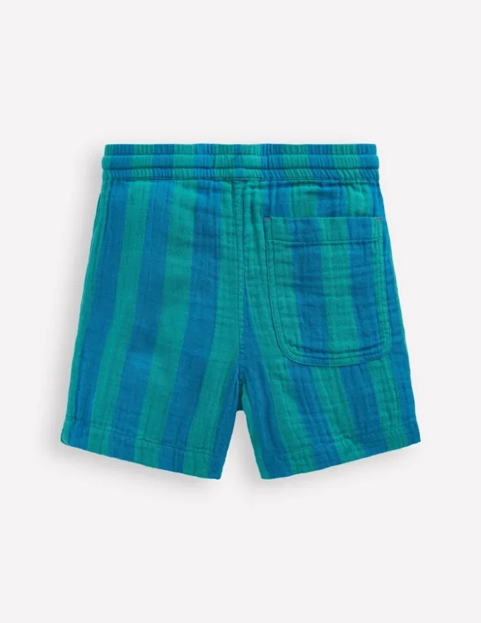 Double Cloth Shorts Green and Blue Stripe Double Cloth Shorts Green and Blue Stripe