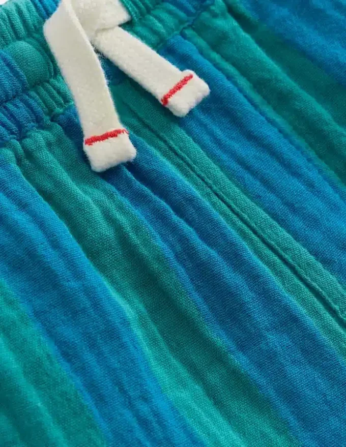 Double Cloth Shorts Green and Blue Stripe Double Cloth Shorts Green and Blue Stripe
