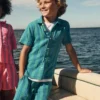 Double Cloth Shorts Green and Blue Stripe Double Cloth Shorts Green and Blue Stripe
