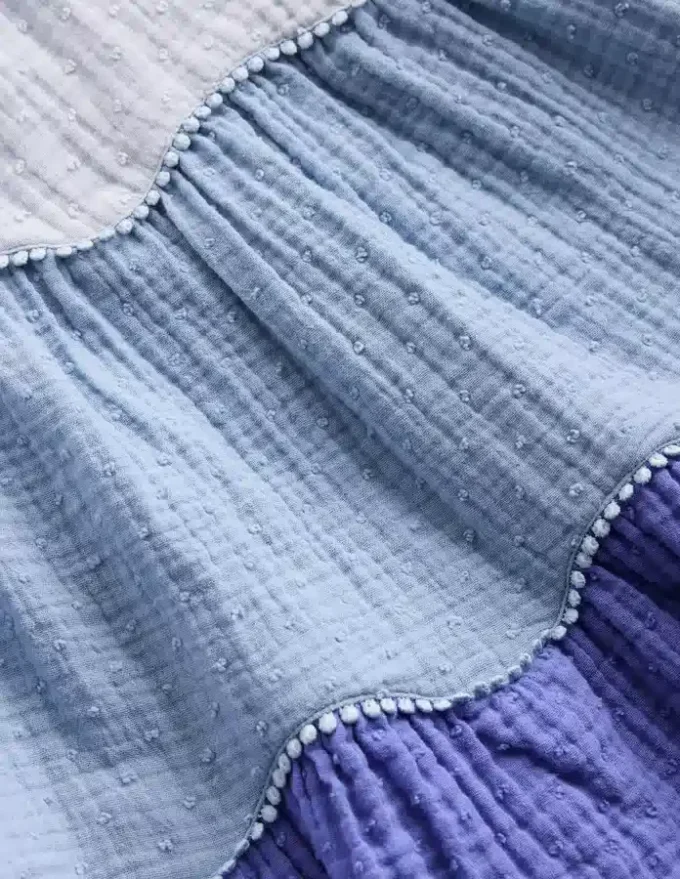 Double Cloth Twirly Dress Forget Me Not Blue Double Cloth Twirly Dress Forget Me Not Blue