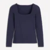 Double Layer Square Neck Top Navy Double Layer Square Neck Top Navy