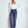 Double Layer Square Neck Top White Double Layer Square Neck Top White
