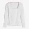 Double Layer Square Neck Top White Double Layer Square Neck Top White