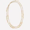 Double Strand Bead Necklace Gold Double Strand Bead Necklace Gold