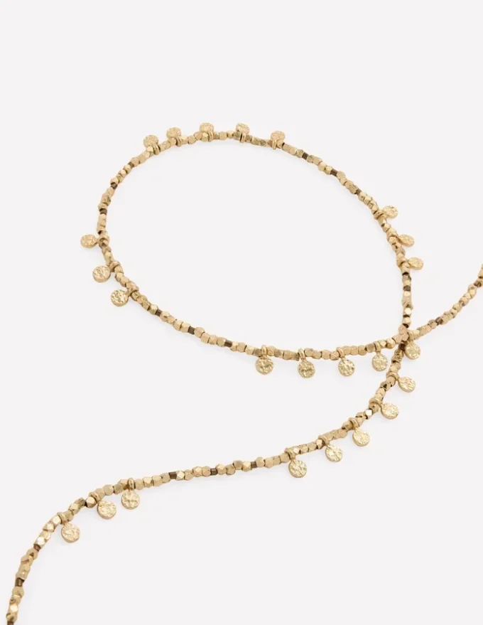 Double Strand Bead Necklace Gold Double Strand Bead Necklace Gold