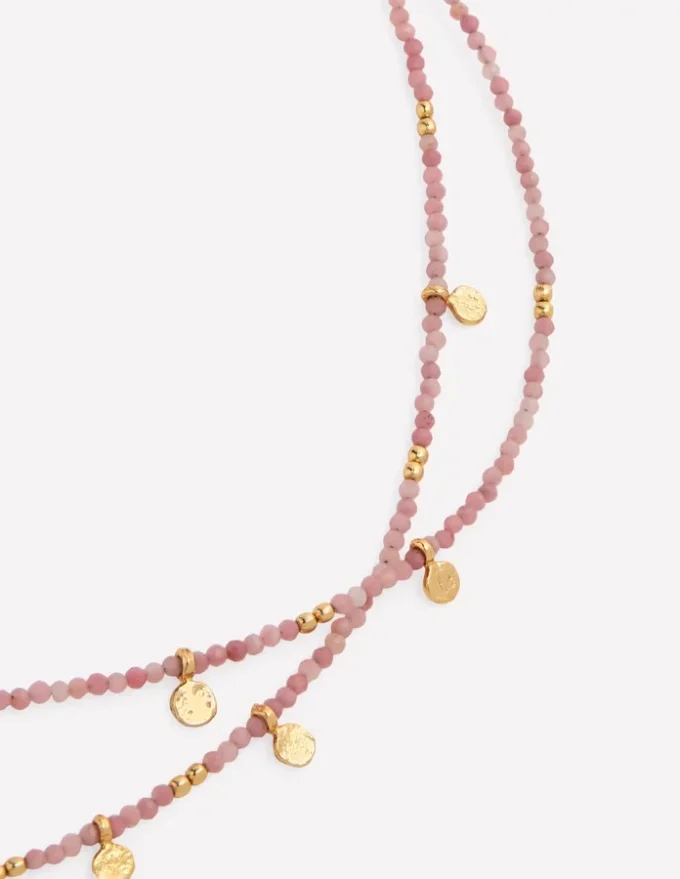 Double Strand Bead Necklace Pink Double Strand Bead Necklace Pink