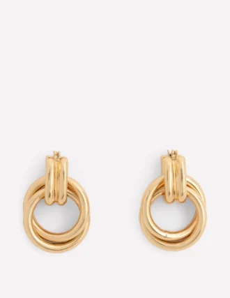 Double Twist Earrings Gold Colour