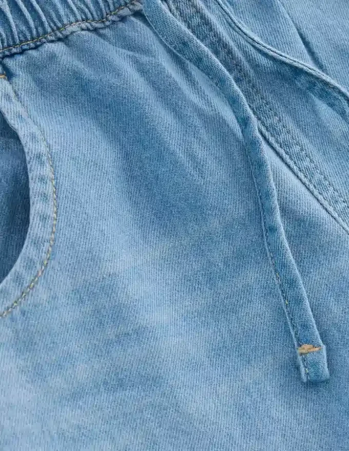 Draw Cord Jean Light Wash Denim Draw Cord Jean Light Wash Denim