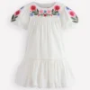 Drop Waist Bubble Dress Soft Ivory Embroidery Drop Waist Bubble Dress Soft Ivory Embroidery