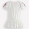 Drop Waist Bubble Dress Soft Ivory Embroidery Drop Waist Bubble Dress Soft Ivory Embroidery