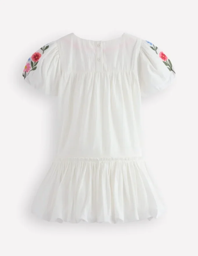 Drop Waist Bubble Dress Soft Ivory Embroidery Drop Waist Bubble Dress Soft Ivory Embroidery