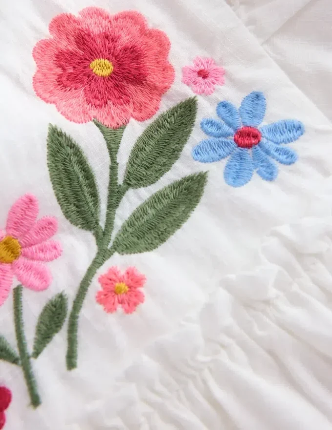 Drop Waist Bubble Dress Soft Ivory Embroidery Drop Waist Bubble Dress Soft Ivory Embroidery