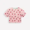 Dropped Shoulder Towelling Top Blush Strawberry Stripe