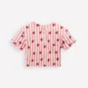 Dropped Shoulder Towelling Top Blush Strawberry Stripe