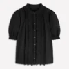 Eda Ruffle Front Shirt Black Eda Ruffle Front Shirt Black