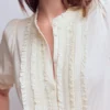 Eda Ruffle Front Shirt Ivory Eda Ruffle Front Shirt Ivory