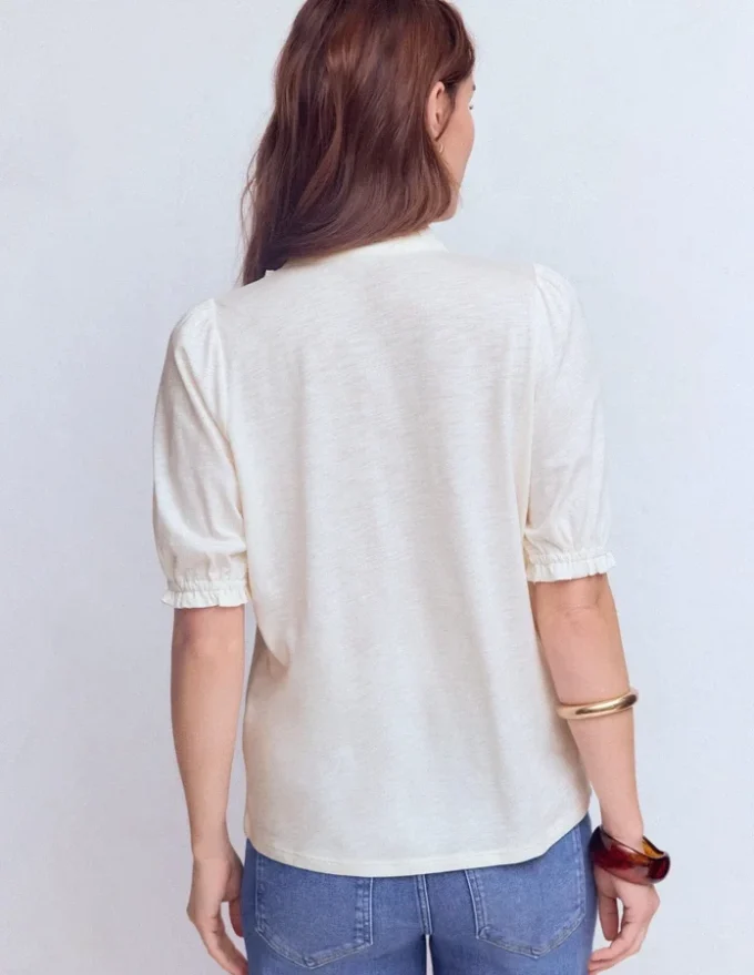 Eda Ruffle Front Shirt Ivory Eda Ruffle Front Shirt Ivory