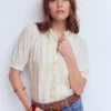 Eda Ruffle Front Shirt Ivory Eda Ruffle Front Shirt Ivory