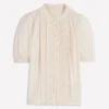 Eda Ruffle Front Shirt Ivory Eda Ruffle Front Shirt Ivory