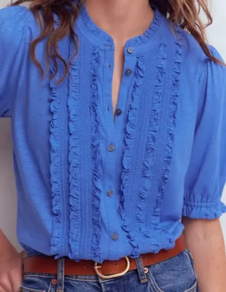 Eda Ruffle Front Shirt Regatta