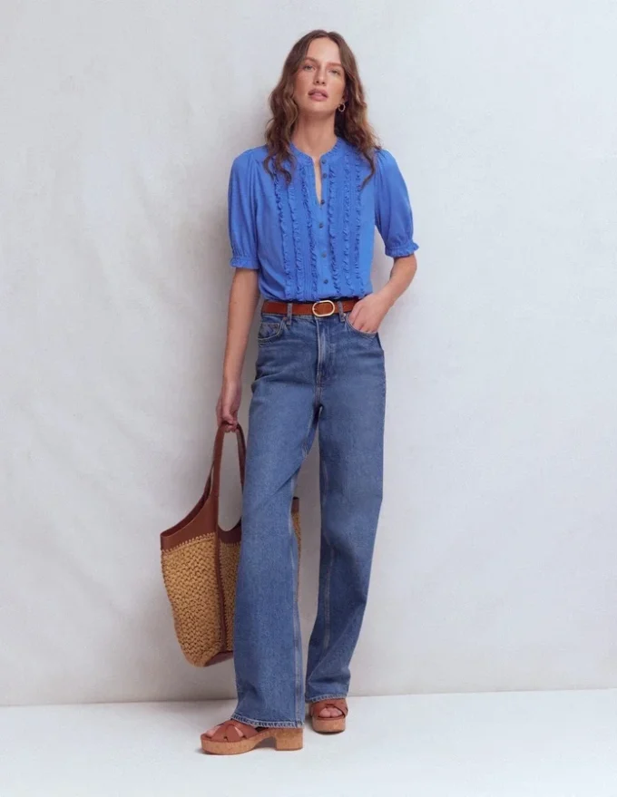 Eda Ruffle Front Shirt Regatta