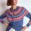 Edie Fair Isle Cardigan Blue Fair Isle Edie Fair Isle Cardigan Blue Fair Isle
